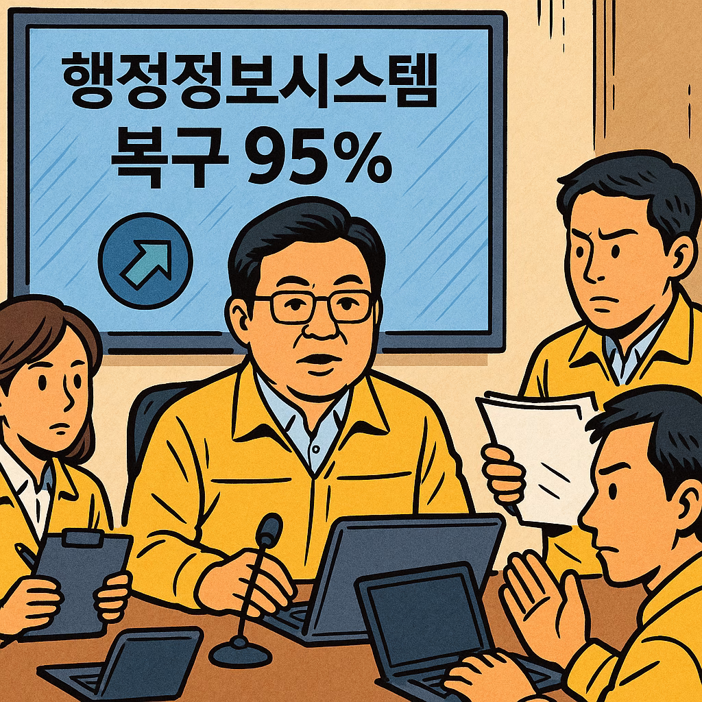 행정정보시스템 위기경보 ‘경계’로 하향…복구 95% 완료